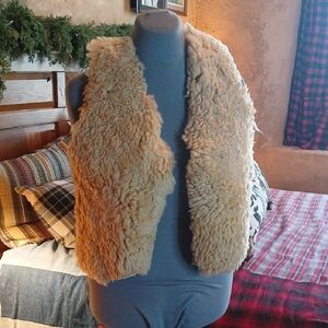 Women's Cream Shearling Vest